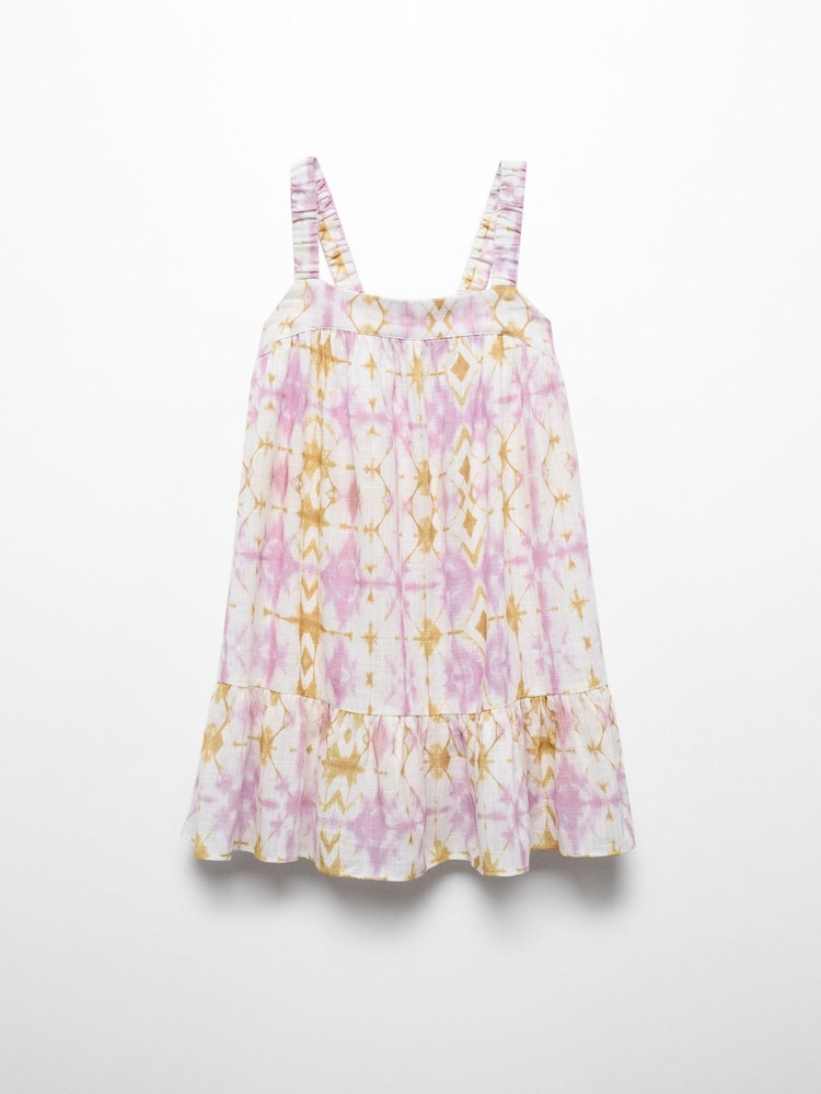 Mango Purple Printed 100% Cotton Dress - Image 1 of 1