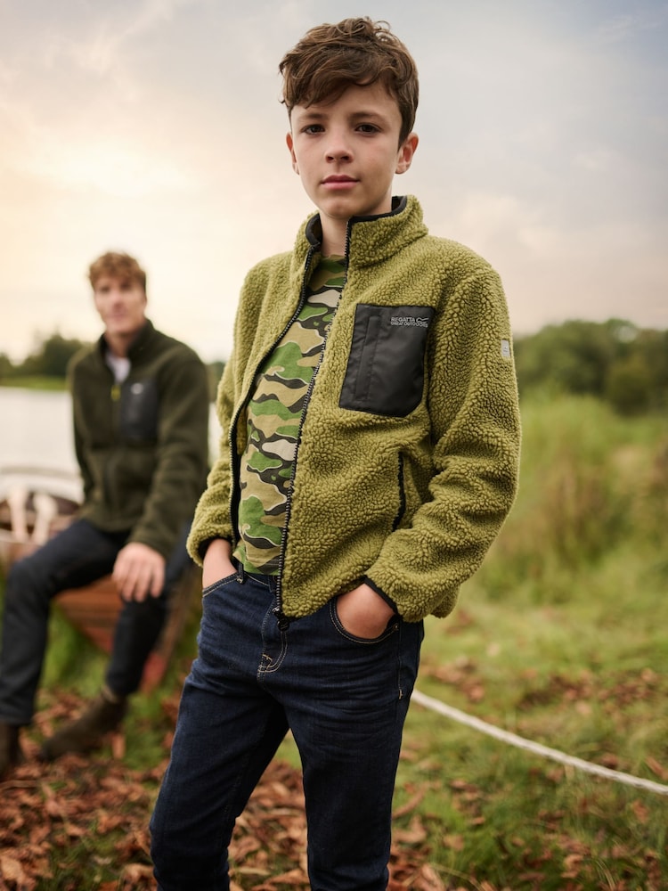 Regatta Light Green Red Junior Frankie Full Zip Fleece - Image 2 of 7 Regatta Light Green Red Junior Frankie Full Zip Fleece - Image 2 of 7