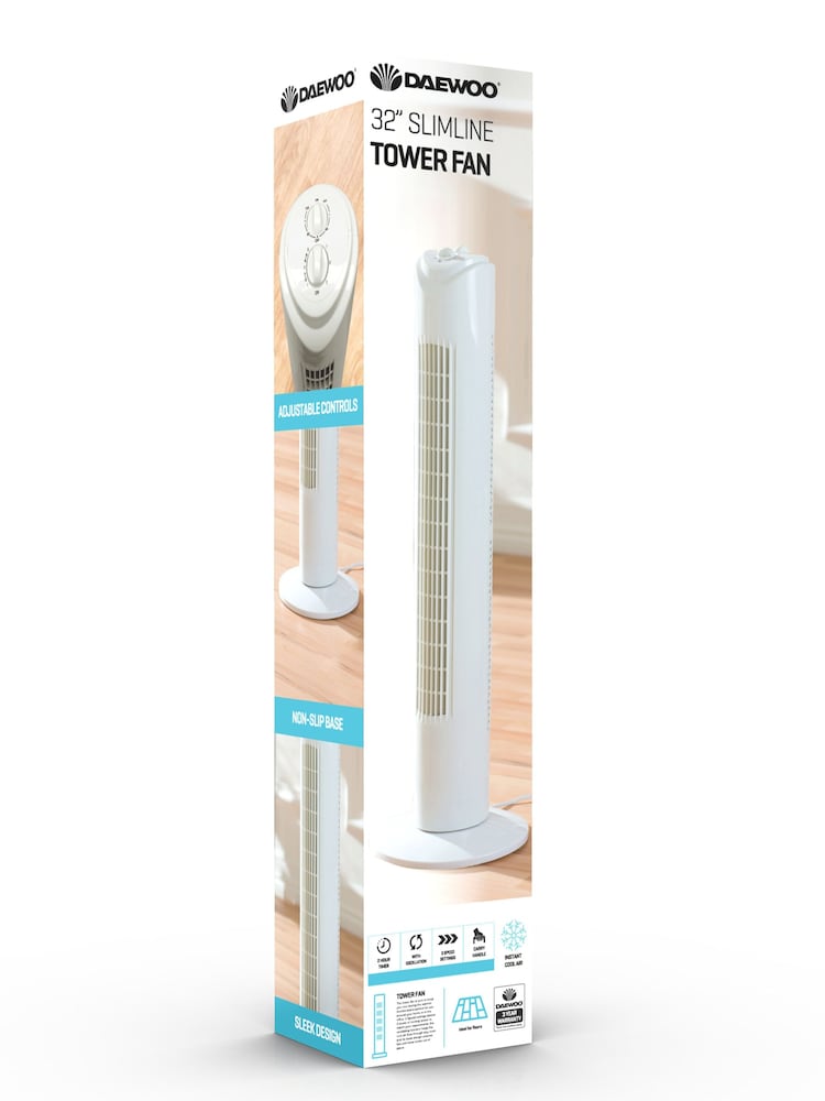 Daewoo White 32 inch Tower Fan Slim - Image 4 of 4