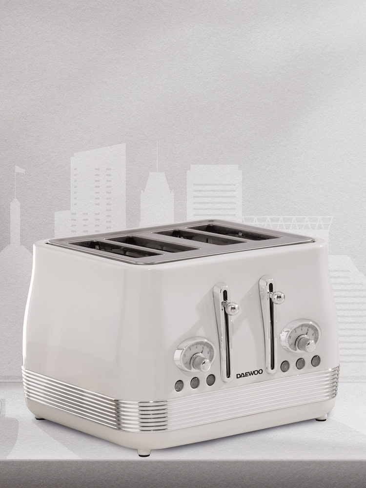 Daewoo Buttermilk Baltimore 4 Slice Toaster - Image 1 of 4