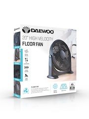 Daewoo Black 20 inch Plastic Velocity Floor Fan - Image 4 of 4