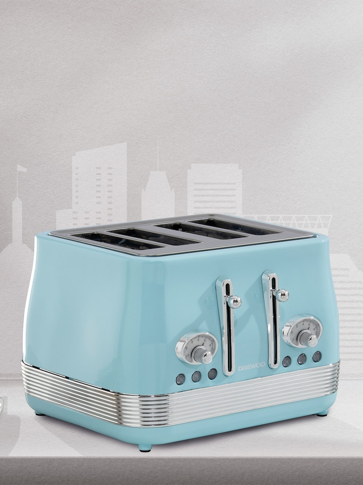 Daewoo Blue Baltimore 4 slice toaster - Image 1 of 4