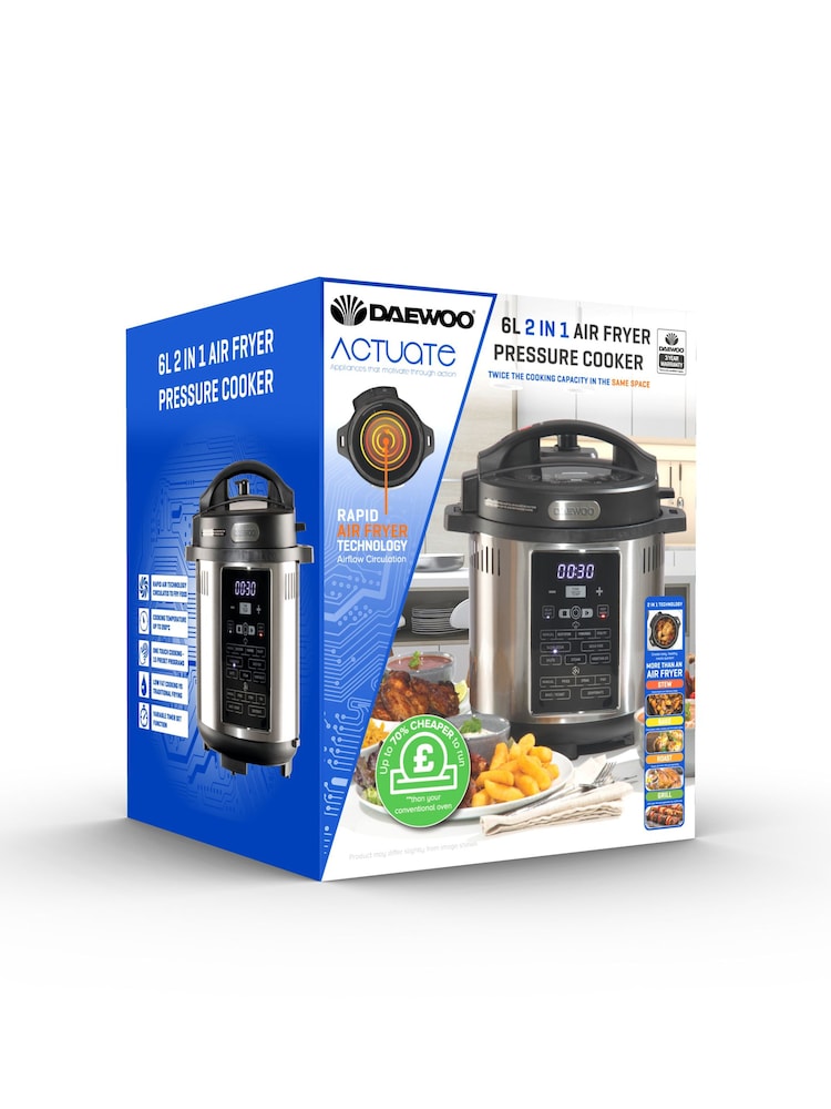 Daewoo Black 2 in 1 Air Fryer Pressure Cooker 6L - Image 4 of 4