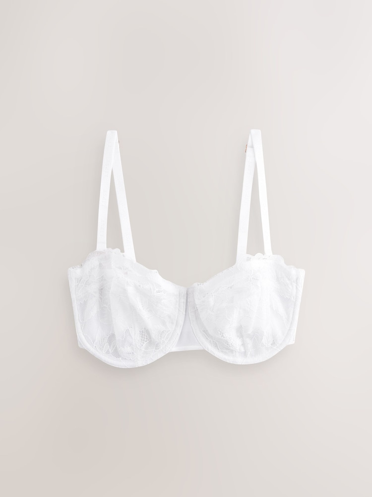 Lipsy White Rose Lace Multiway Non Padded Bra - Image 5 of 7