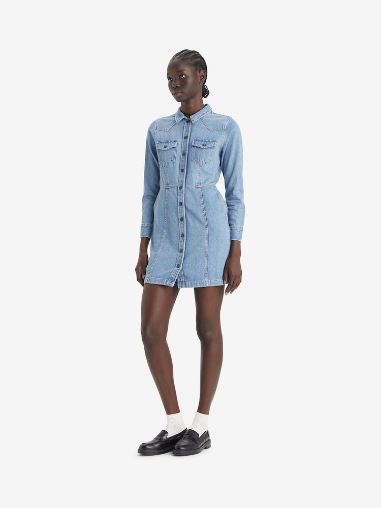 Levi's® Ringing Bells 100% Cotton Flynn Western Core Denim Dress - Image 1 of 4