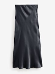 Black Satin Midi Skirt - Image 5 of 6