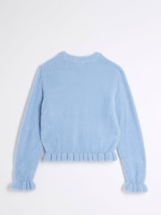 River Island Blue Girls Fluff Jumper - Image 2 of 4