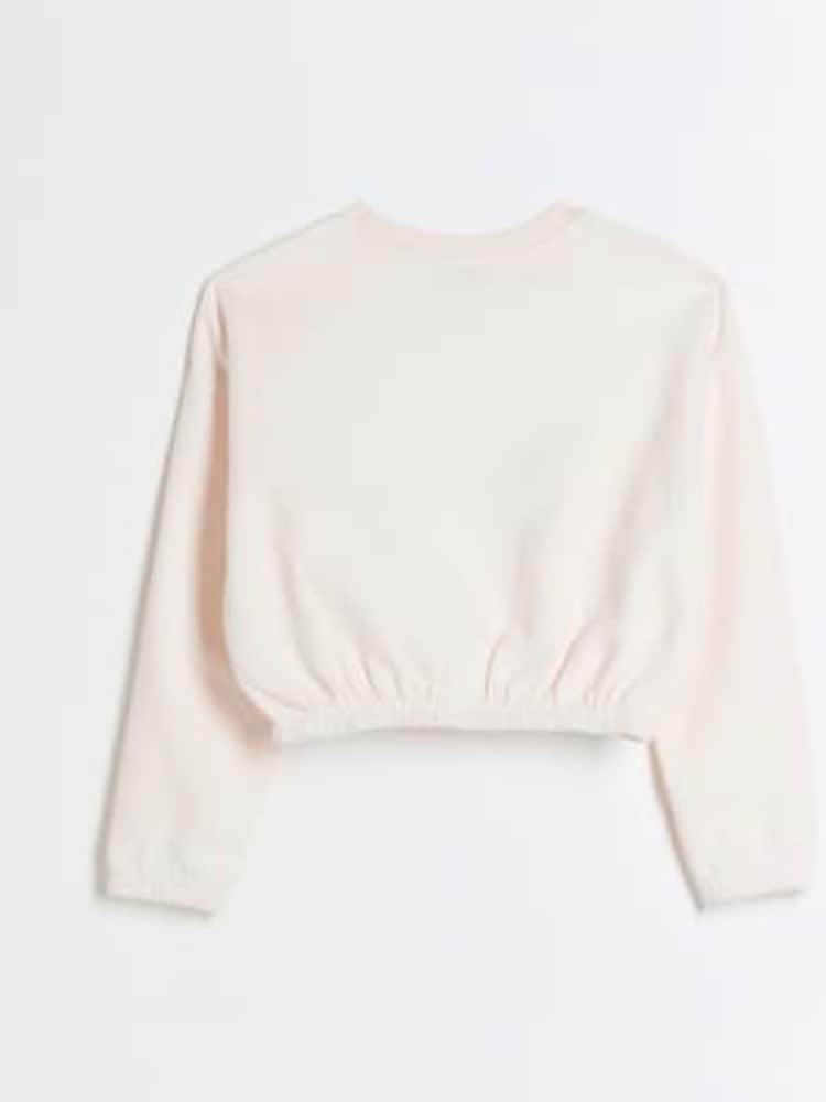 River Island Pink Girls Spread Kindness 100% Cottton Sweatshirt - Image 2 of 4 River Island Pink Girls Spread Kindness 100% Cottton Sweatshirt - Image 2 of 4