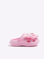 River Island Pink Girls Moulded Bow Clogs - Image 1 of 5
