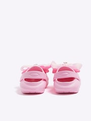 River Island Pink Girls Moulded Bow Clogs - Image 2 of 5