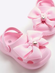 River Island Pink Girls Moulded Bow Clogs - Image 3 of 5