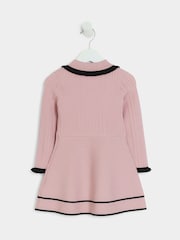 River Island Pink Girls Tipped 100% Cotton Polo Dress - Image 2 of 4