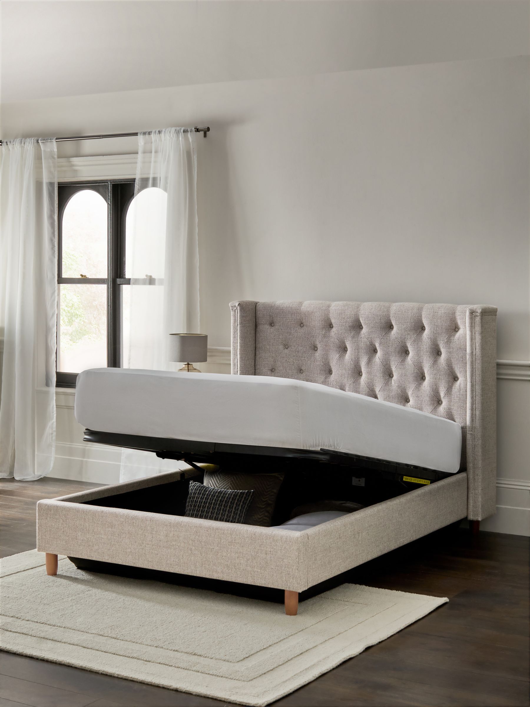 Buy Chunky Weave Mid Natural Grayson Upholstered Ottoman Storage Bed Frame from the Next UK online shop