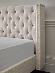 Chunky Weave Mid Natural Grayson Upholstered Ottoman Storage Bed Frame - Image 7 of 10