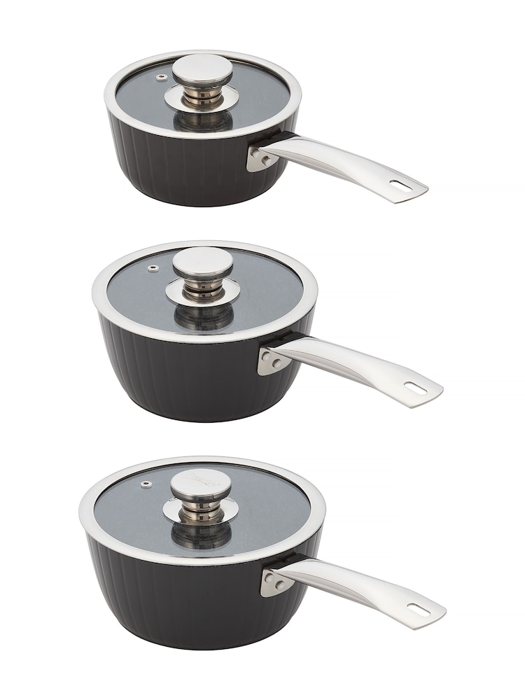 Judge Dark Grey Evertough 3 Piece Non Stick Saucepan Set - Image 2 of 2