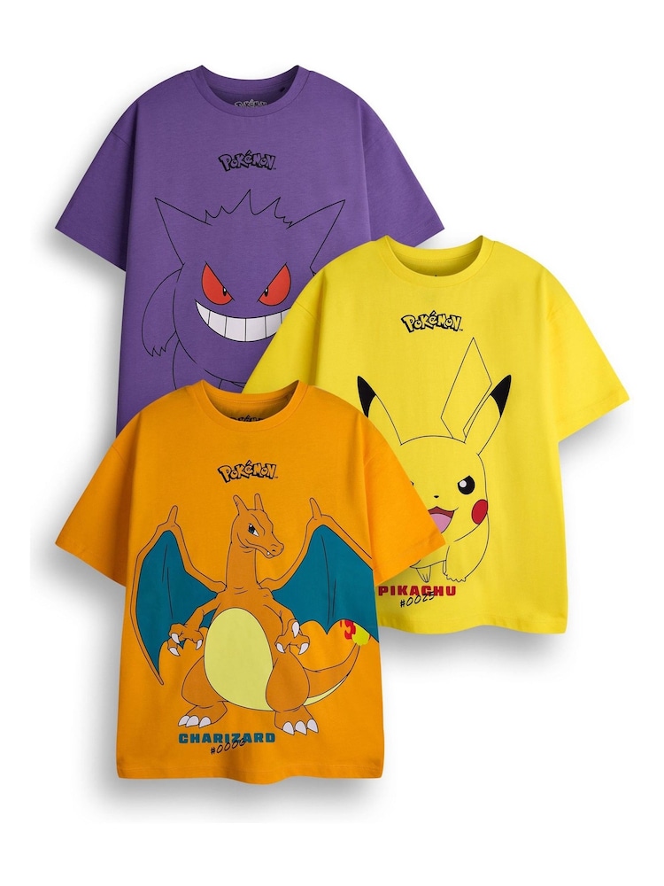 Vanilla Underground Boys Pokemon 100% Cotton T-Shirts 3 Pack - Image 1 of 6