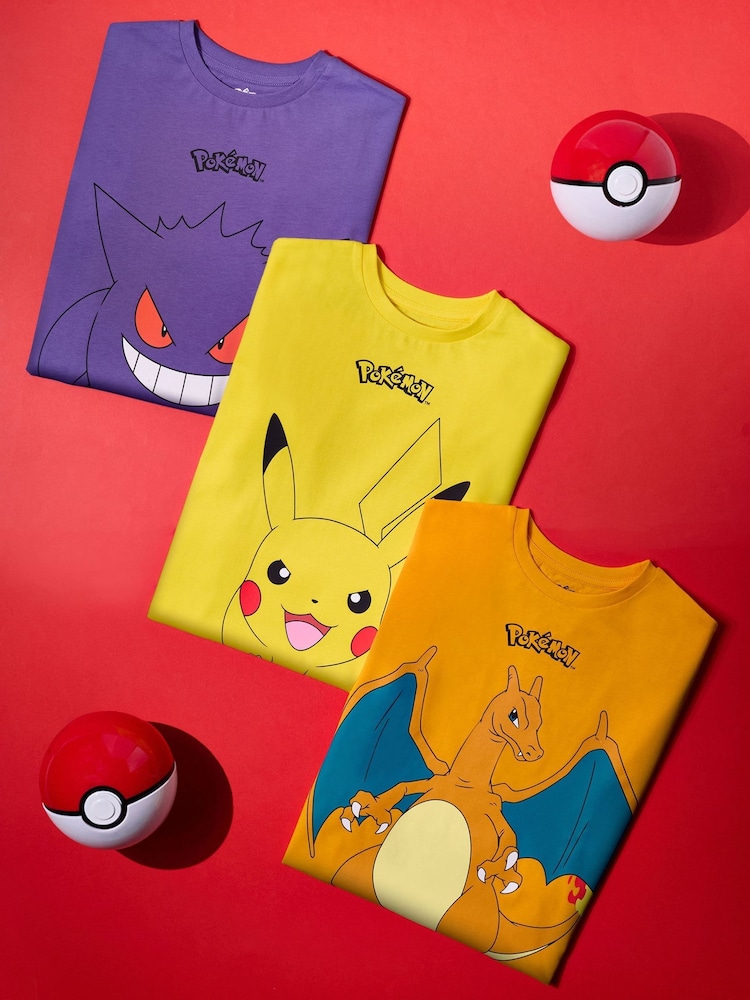 Vanilla Underground Boys Pokemon 100% Cotton T-Shirts 3 Pack - Image 6 of 6