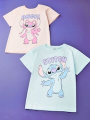 Vanilla Underground T-Shirts für Mädchen mit Stitch-Motiv aus 100 % Baumwolle im 2er-Pack - Bild 6 von 6