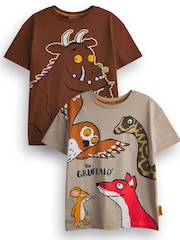 Vanilla Underground Brown Boys Gruffalo 100% Cotton T-Shirts 2 Pack - Image 1 of 6