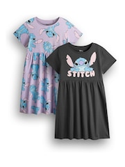 Vanilla Underground Black Girls Stitch 100% Cotton Dresses 2 Pack - Image 1 of 6