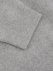 Reiss Grey Melange Grange Senior Wool-Cashmere Open Collar Polo Shirt - Image 3 of 3
