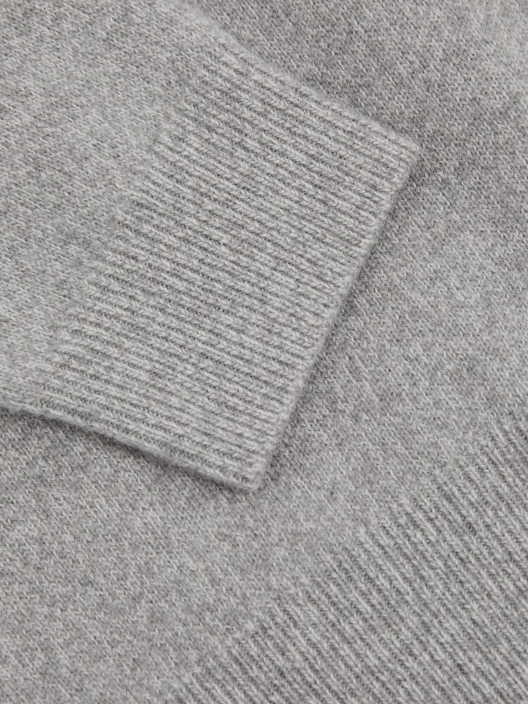 Reiss Grey Melange Grange Senior Wool-Cashmere Open Collar Polo Shirt - Image 3 of 3