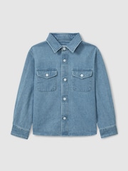 Reiss Mid Blue Mardin 9-13 yrs Denim Overshirt - Image 2 of 4