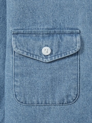 Reiss Mid Blue Mardin 9-13 yrs Denim Overshirt - Image 4 of 4