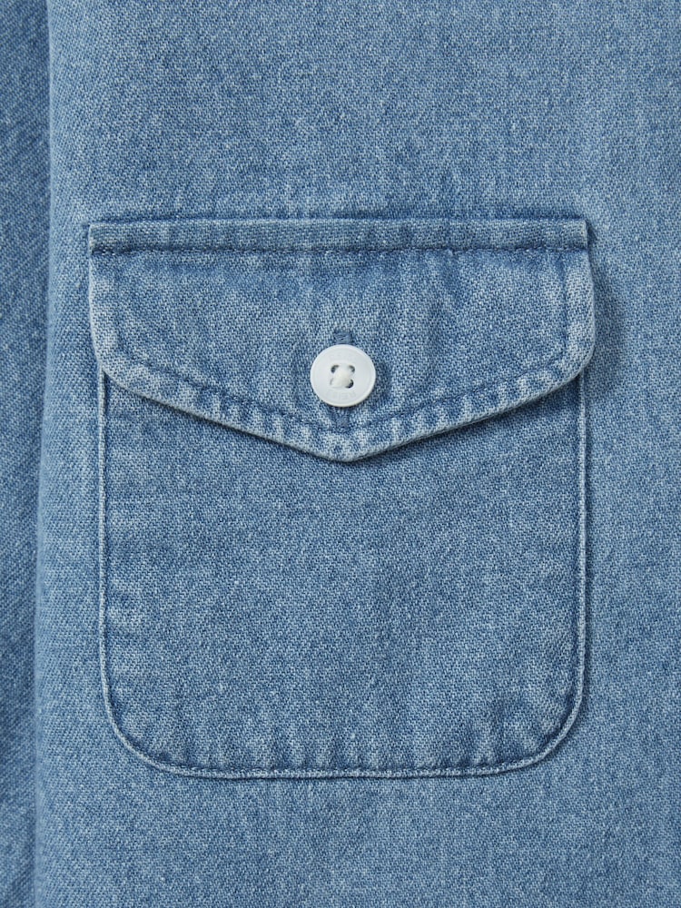 Reiss Mid Blue Mardin 9-13 yrs Denim Overshirt - Image 4 of 4 Reiss Mid Blue Mardin 9-13 yrs Denim Overshirt - Image 4 of 4