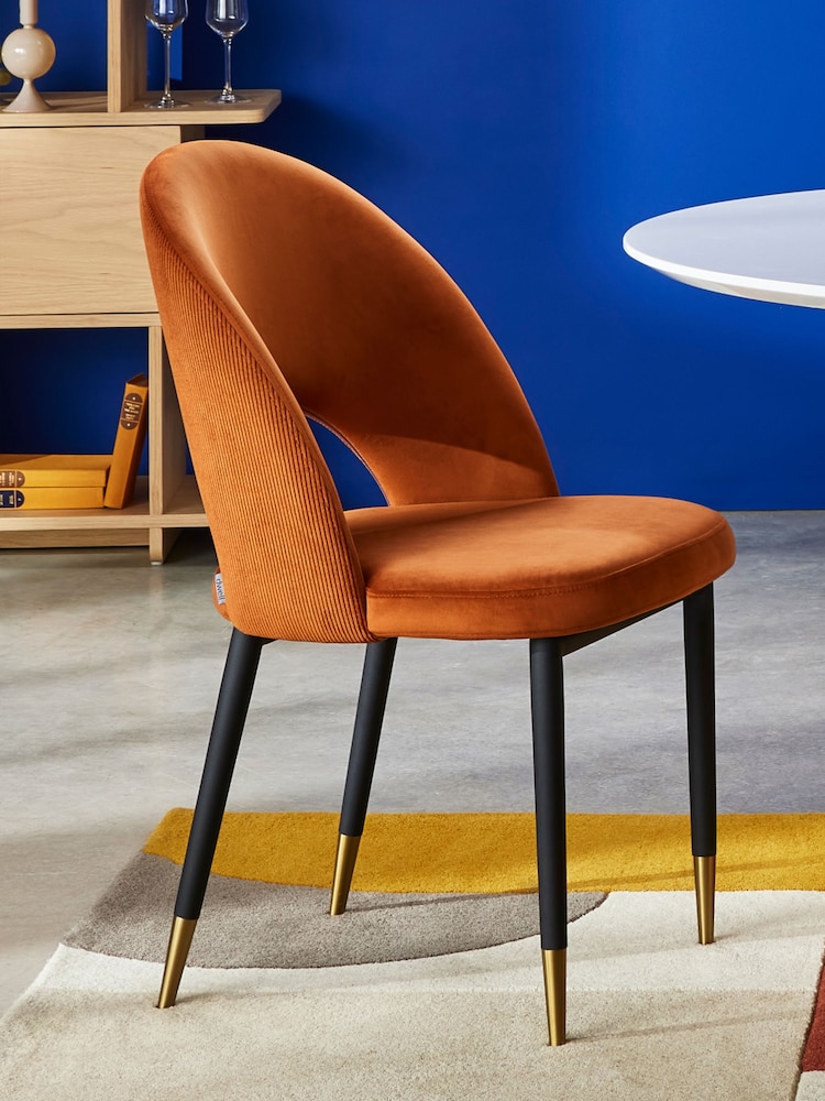 Dwell Burnt Orange Comida Dining Chairs Set of 2 - Image 1 of 4