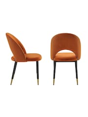 Dwell Burnt Orange Comida Dining Chairs Set of 2 - Image 3 of 4