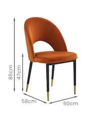 Dwell Burnt Orange Comida Dining Chairs Set of 2 - Image 4 of 4