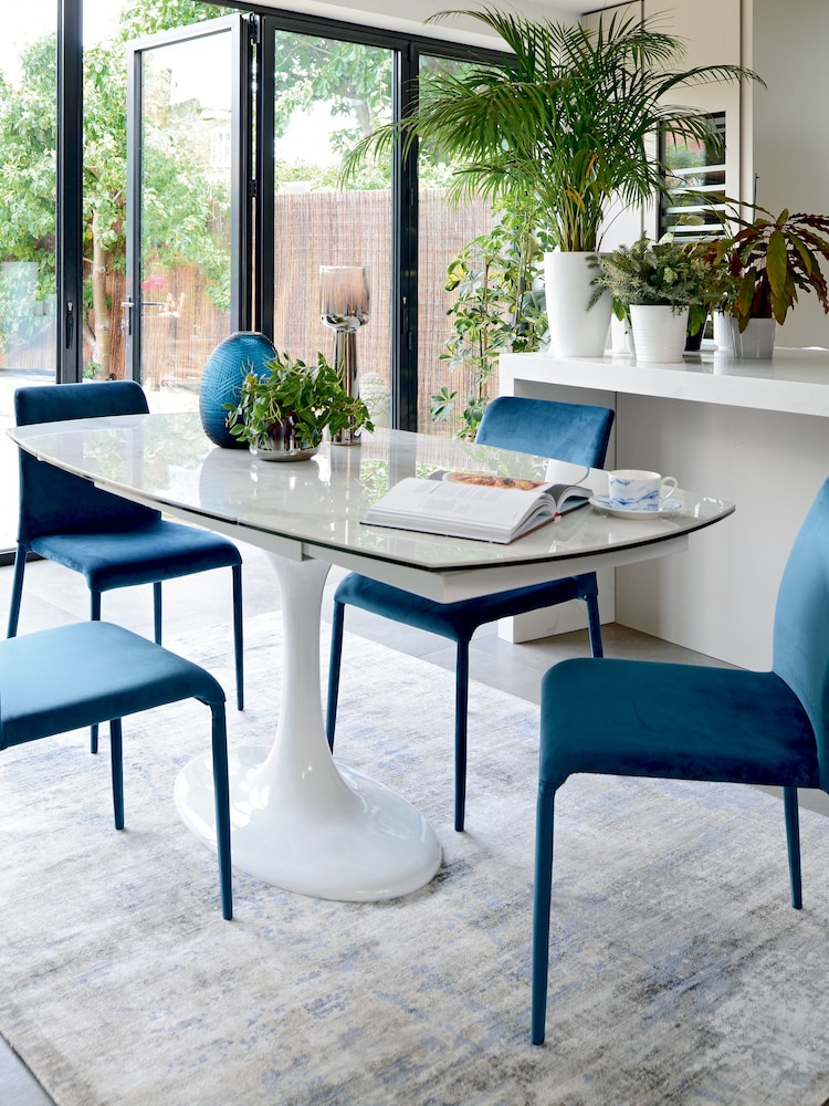 Dwell White Lille Extending 4-6 Seater Dining Table - Image 1 of 4