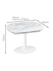 Dwell White Lille Extending 4-6 Seater Dining Table - Image 4 of 4
