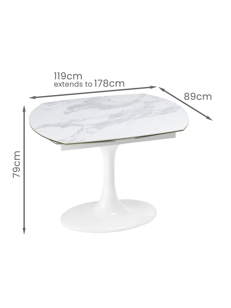 Dwell White Lille Extending 4-6 Seater Dining Table - Image 4 of 4