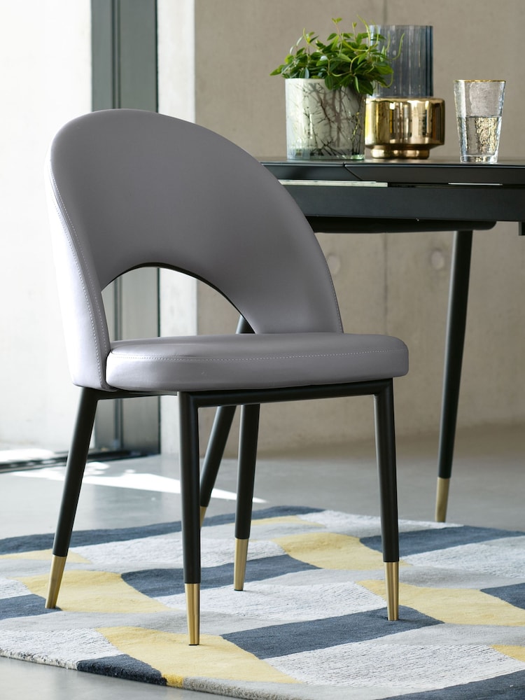 Dwell Grey Black Comida Dining Chairs Set of 2 - Image 1 of 3