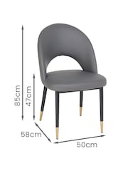Dwell Grey Black Comida Dining Chairs Set of 2 - Image 3 of 3