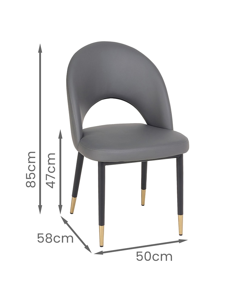 Dwell Grey Black Comida Dining Chairs Set of 2 - Image 3 of 3