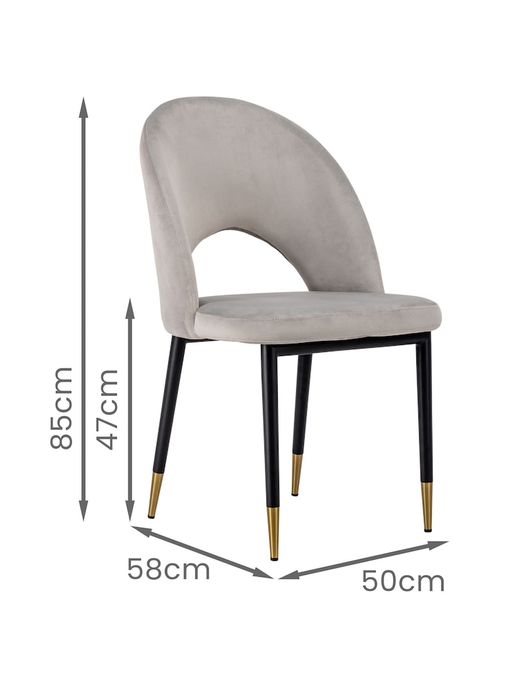 Dwell Light Grey Comida Dining Chairs Set of 2 - Image 5 of 5 Dwell Light Grey Comida Dining Chairs Set of 2 - Image 5 of 5