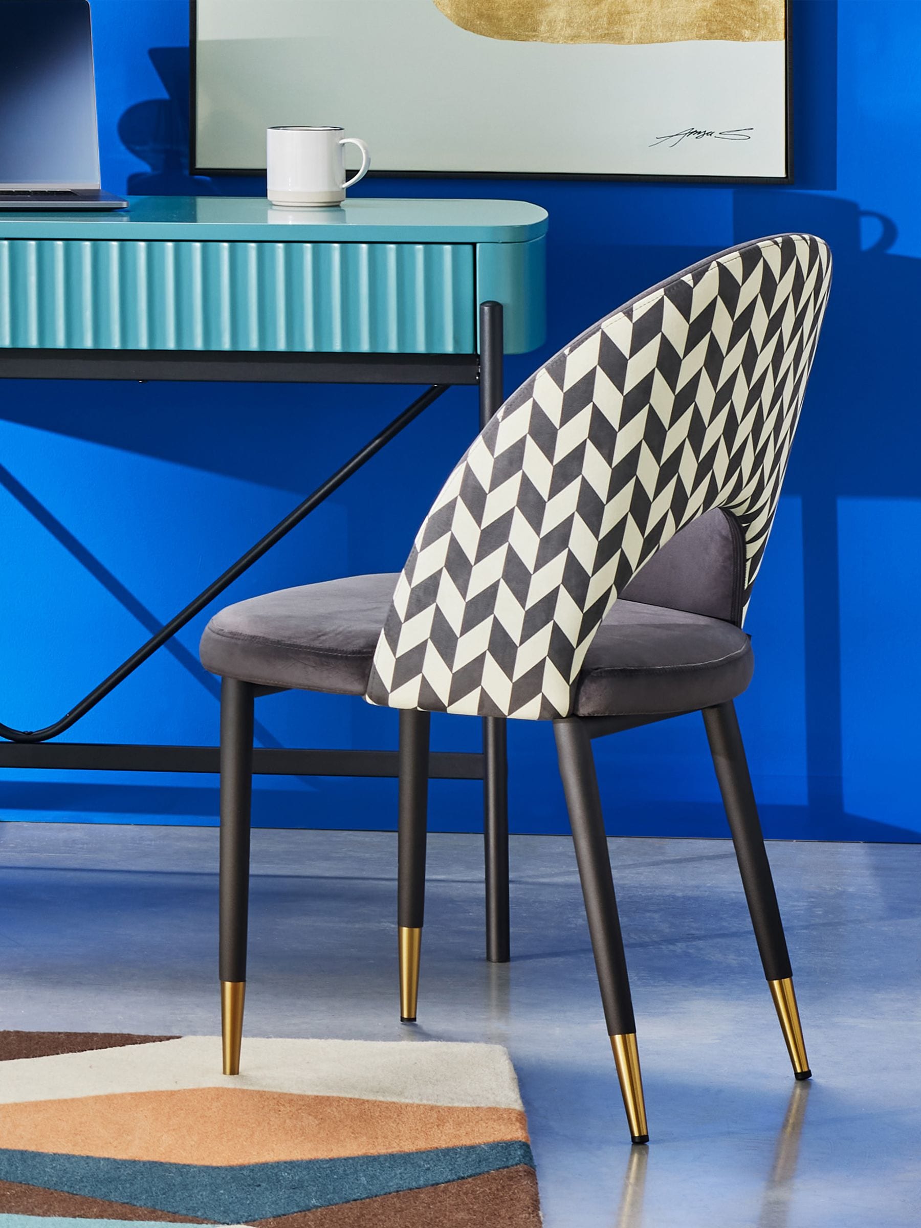 Buy Dwell Black Grey Comida Dining Chairs Set of 2 from the Next UK online shop