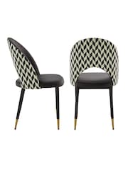 Dwell Black Grey Comida Dining Chairs Set of 2 - Image 3 of 4