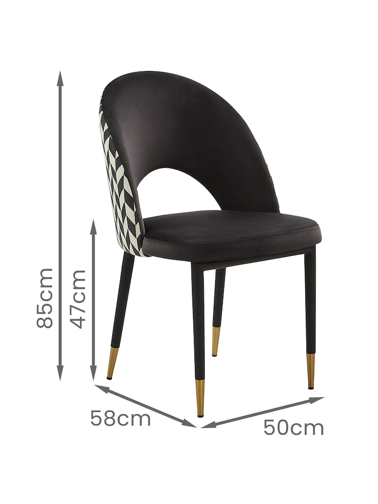 Dwell Black Grey Comida Dining Chairs Set of 2 - Image 4 of 4