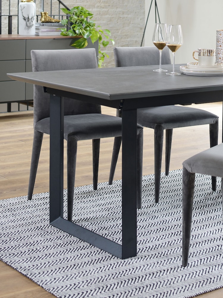 Dwell Slate Teno Extending 6-8 Seater Dining Table - Image 1 of 4