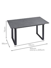 Dwell Slate Teno Extending 6-8 Seater Dining Table - Image 4 of 4
