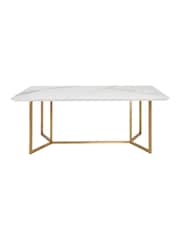 Dwell Marble Ceramic and Brass Molveno 8-10 Seater Dining Table - Image 2 of 6