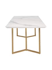 Dwell Marble Ceramic and Brass Molveno 8-10 Seater Dining Table - Image 4 of 6