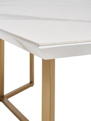 Dwell Marble Ceramic and Brass Molveno 8-10 Seater Dining Table - Image 5 of 6