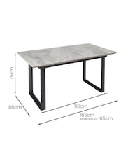 Dwell Light Grey Teno Extending 6-8 Seater Dining Table - Image 5 of 5