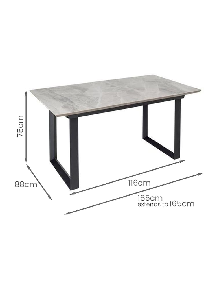 Dwell Light Grey Teno Extending 6-8 Seater Dining Table - Image 5 of 5
