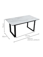 Dwell White Teno Extending 6-8 Seater Dining Table - Image 5 of 5